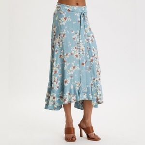 Odd Molly Floral Midi Skirt S/M Tribute Collection NWT Boho Chic Flowing Hem
